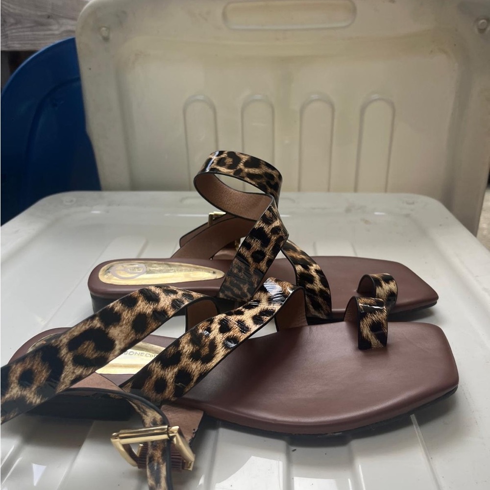 Leopard Print Strappy Sandals